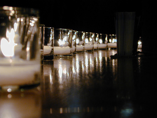 Candles on a bar at The Solomon R. Guggenheim - NYC