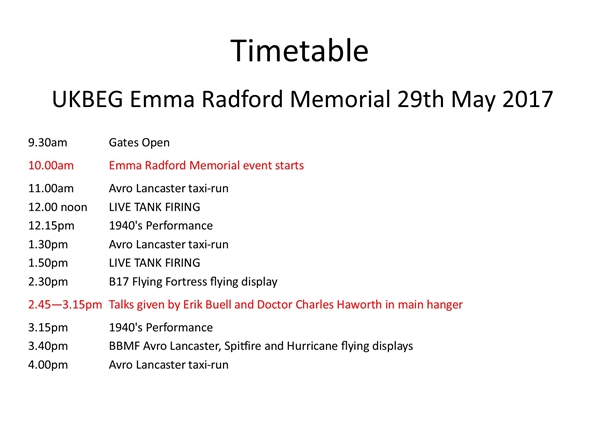 Event Timetable