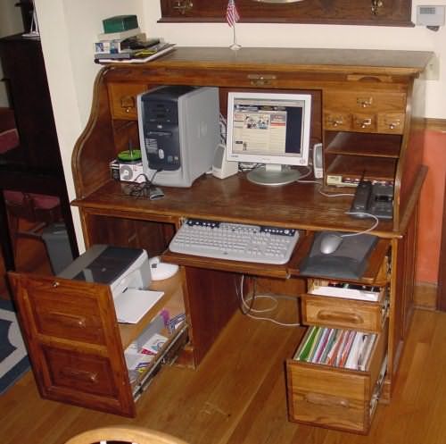 Oak computer desk