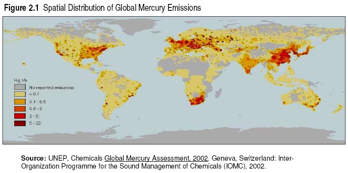 Global Distribution of Mercury Pollution