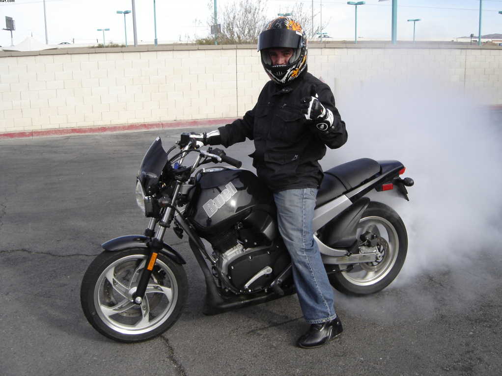 Miguel Duhamel trying out the Buell Blast